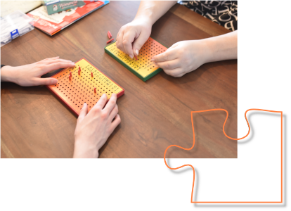 Buchstabierwettbewerb mit Steckspiel