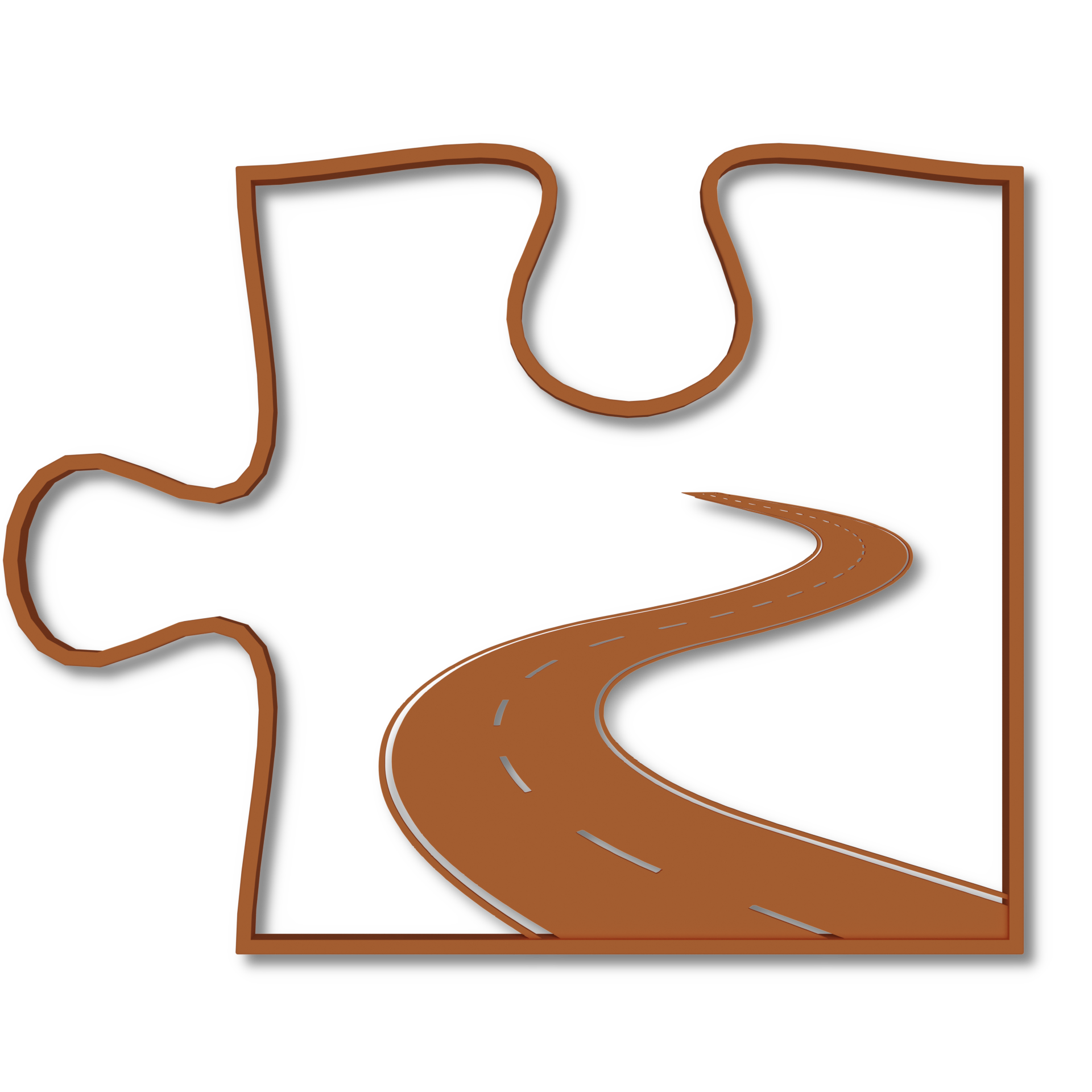 Puzzleteil mit stilisierter Straße